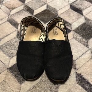 TOMS Classic Black Canvas Slip-Ons